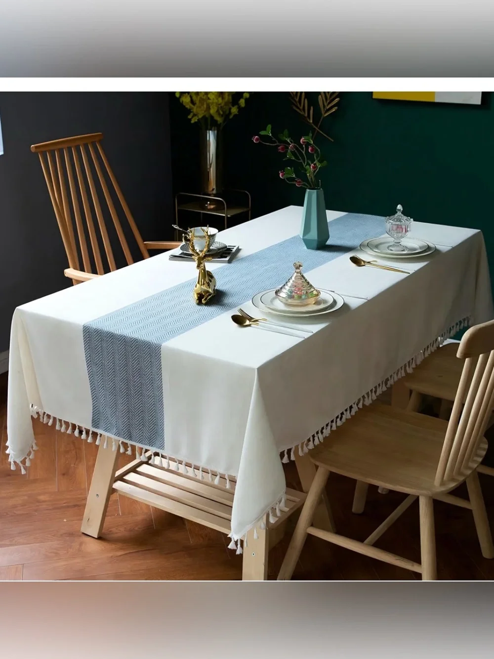 Cotton Linen Waterproof Farmhouse Tablecloth